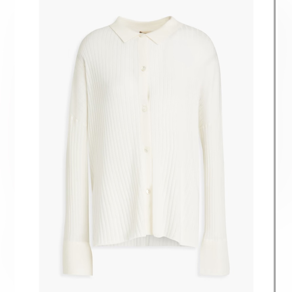 N. Peal Cashmere Ivory Button-down